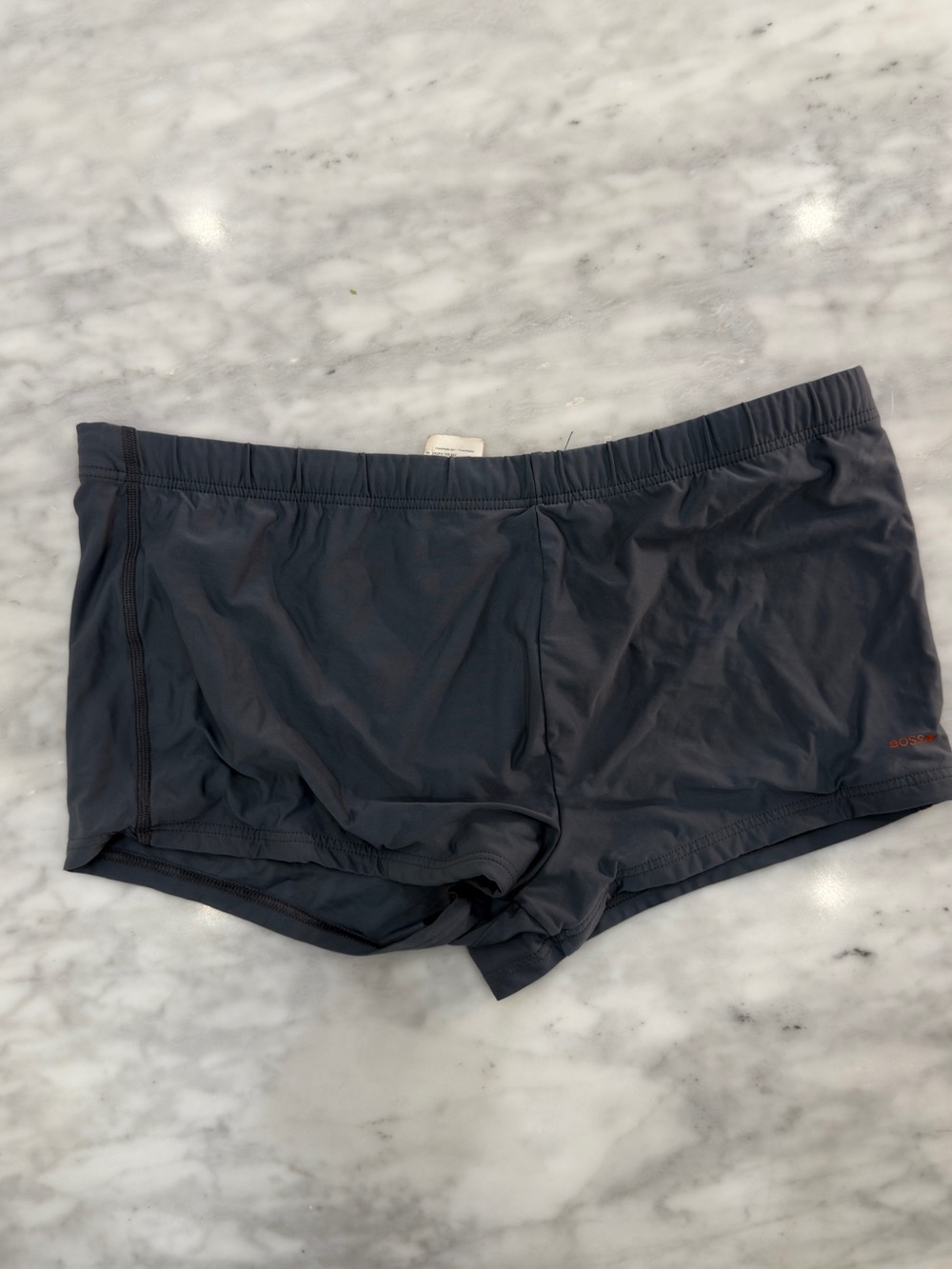 Men's Hugo Light Gray Swim Trunks